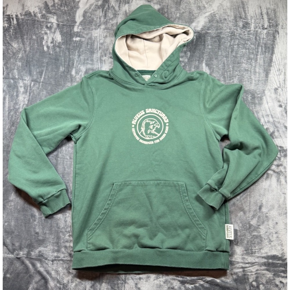 Alveus Sanctuary Hoodie M Frog Wildlife Graphic Green Maya Higa Pullover Unisex